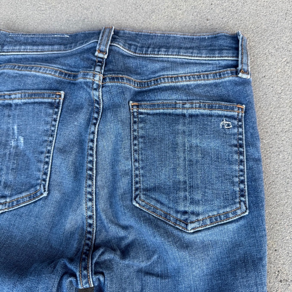 Rag & Bone High Rise Skinny Jeans Blue Denim Size 27 - Picture 11 of 12